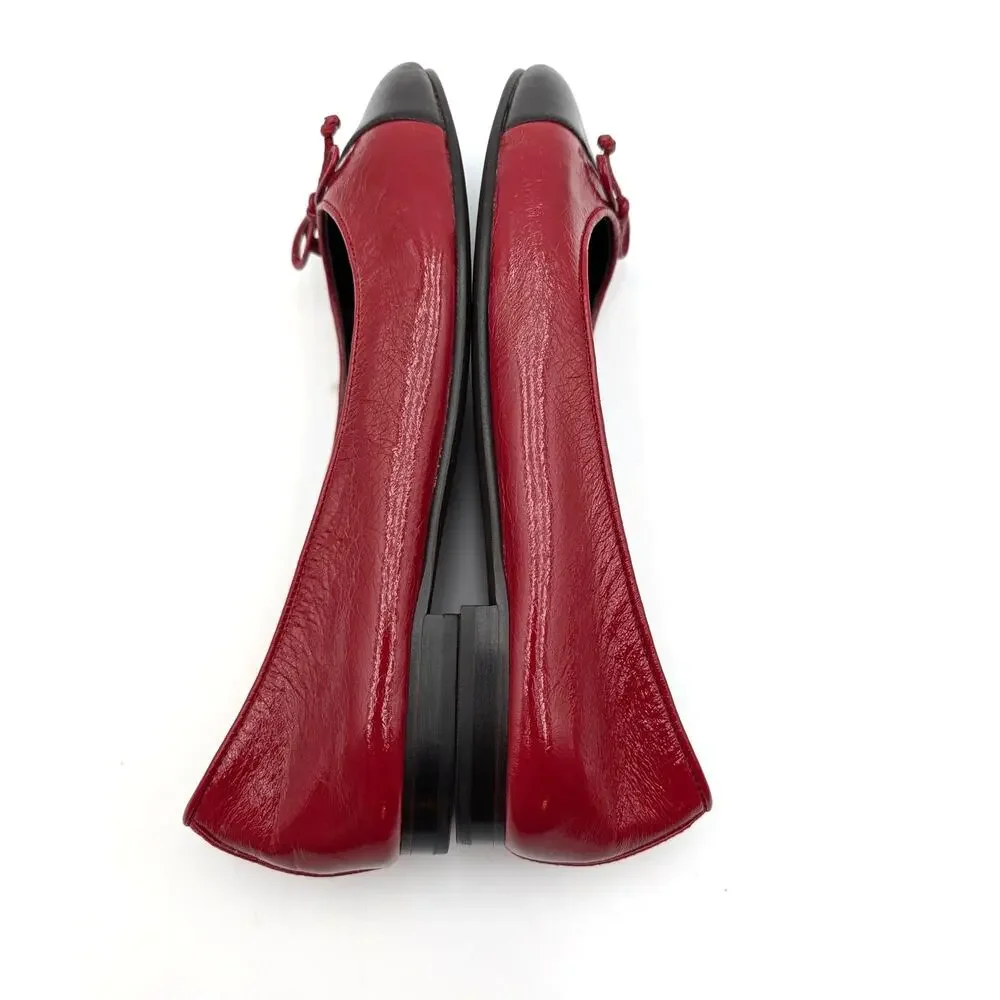 Tory Burch Ballerinas Leather Ballet Flats Women's Red Size US8.5M EU39
